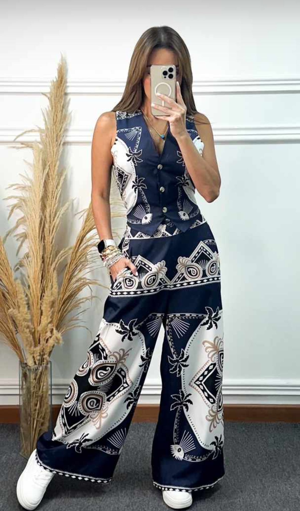 Patricia Print Vest Set