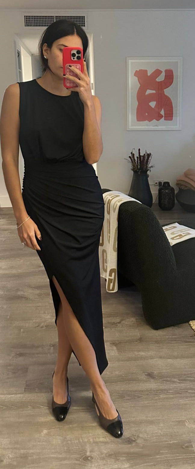 Sleeveless Roched Mixi Dress
