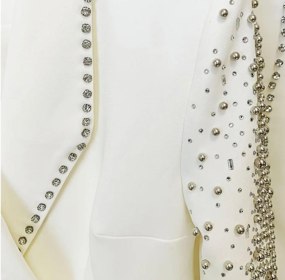 Niza Blazer & Pants Sets in White