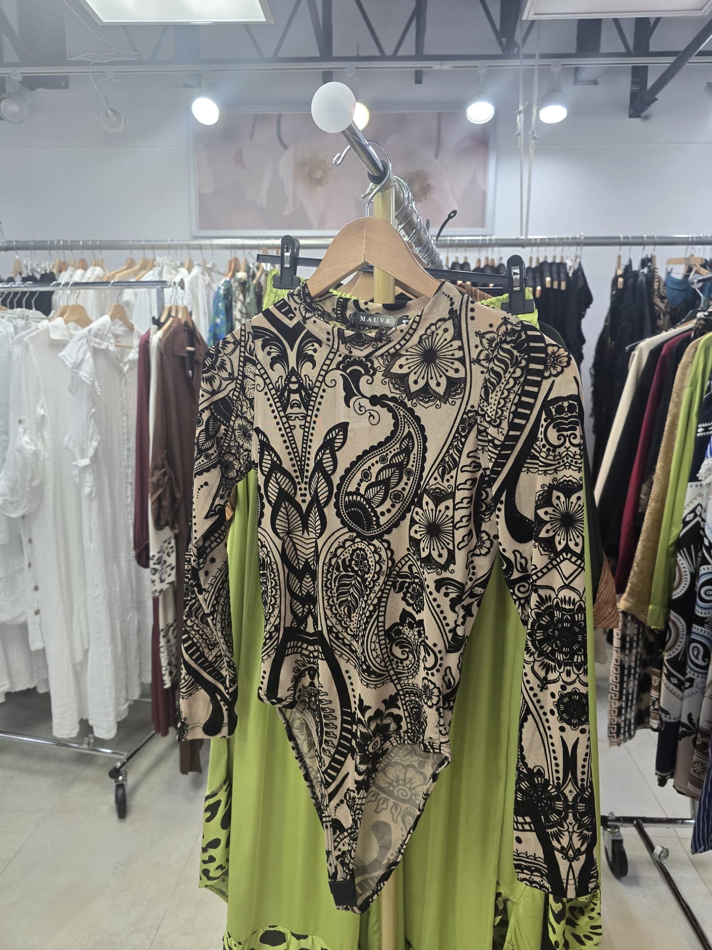 Print Beige Body Suite