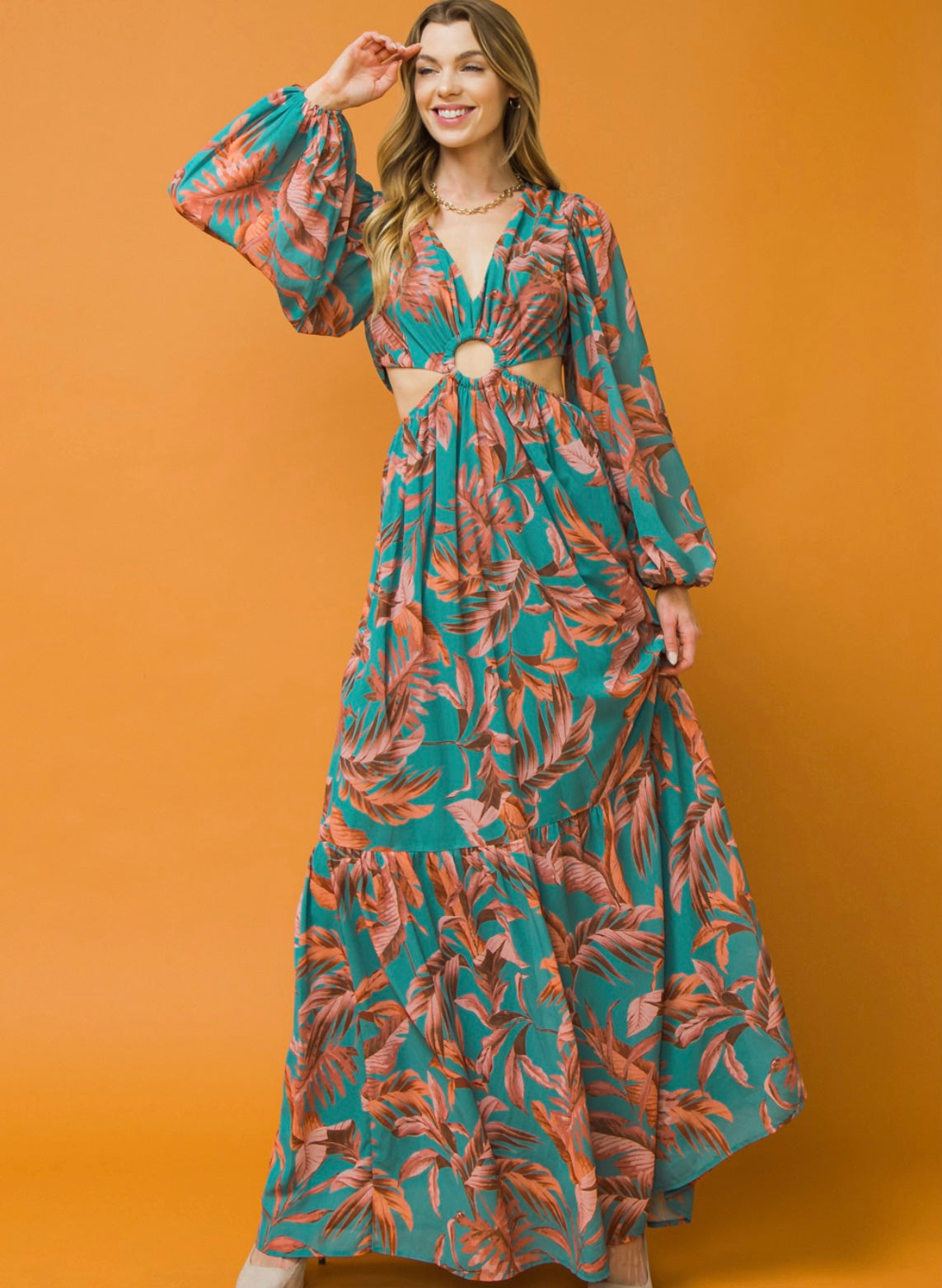 Long Print Maxi Dress