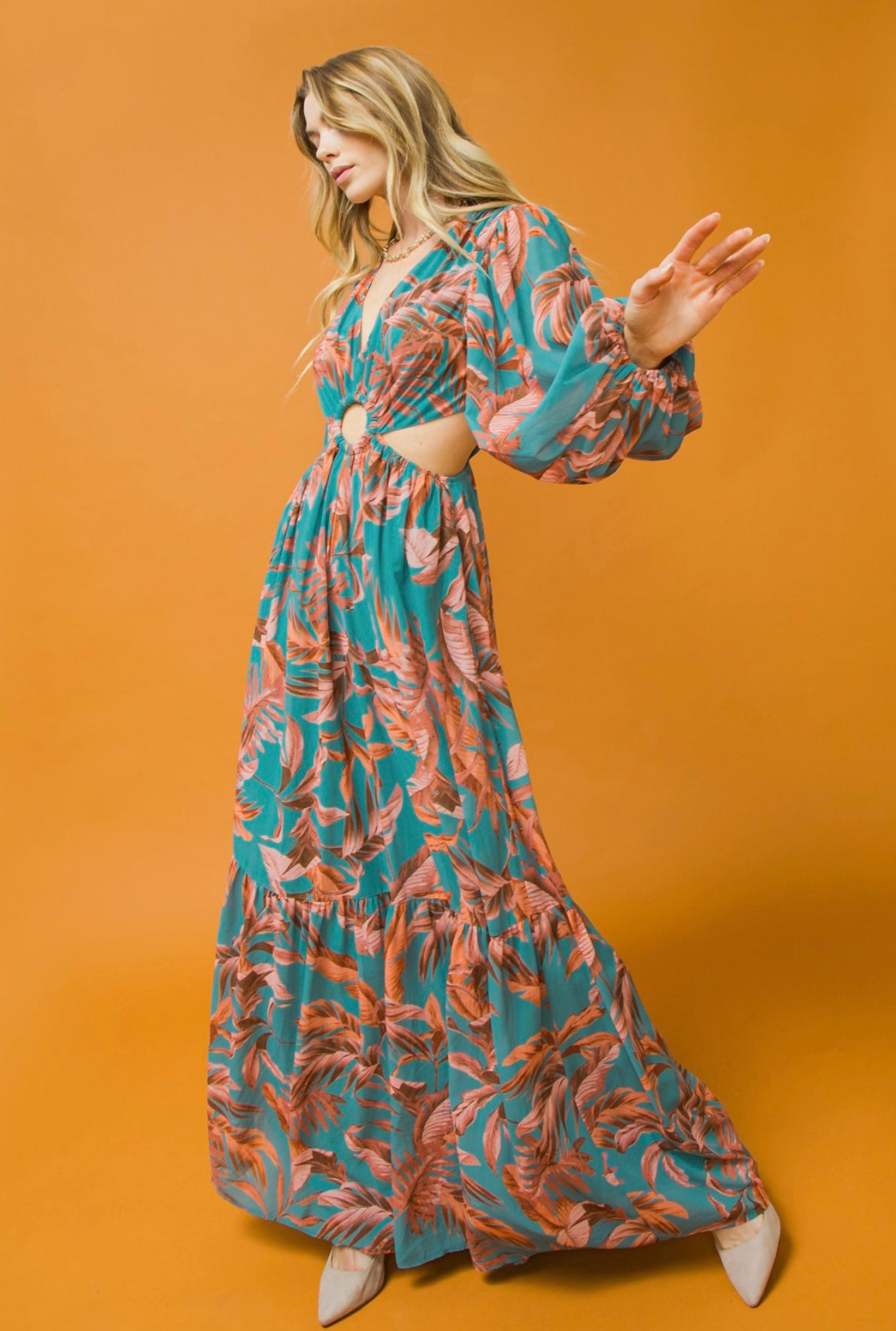 Long Print Maxi Dress