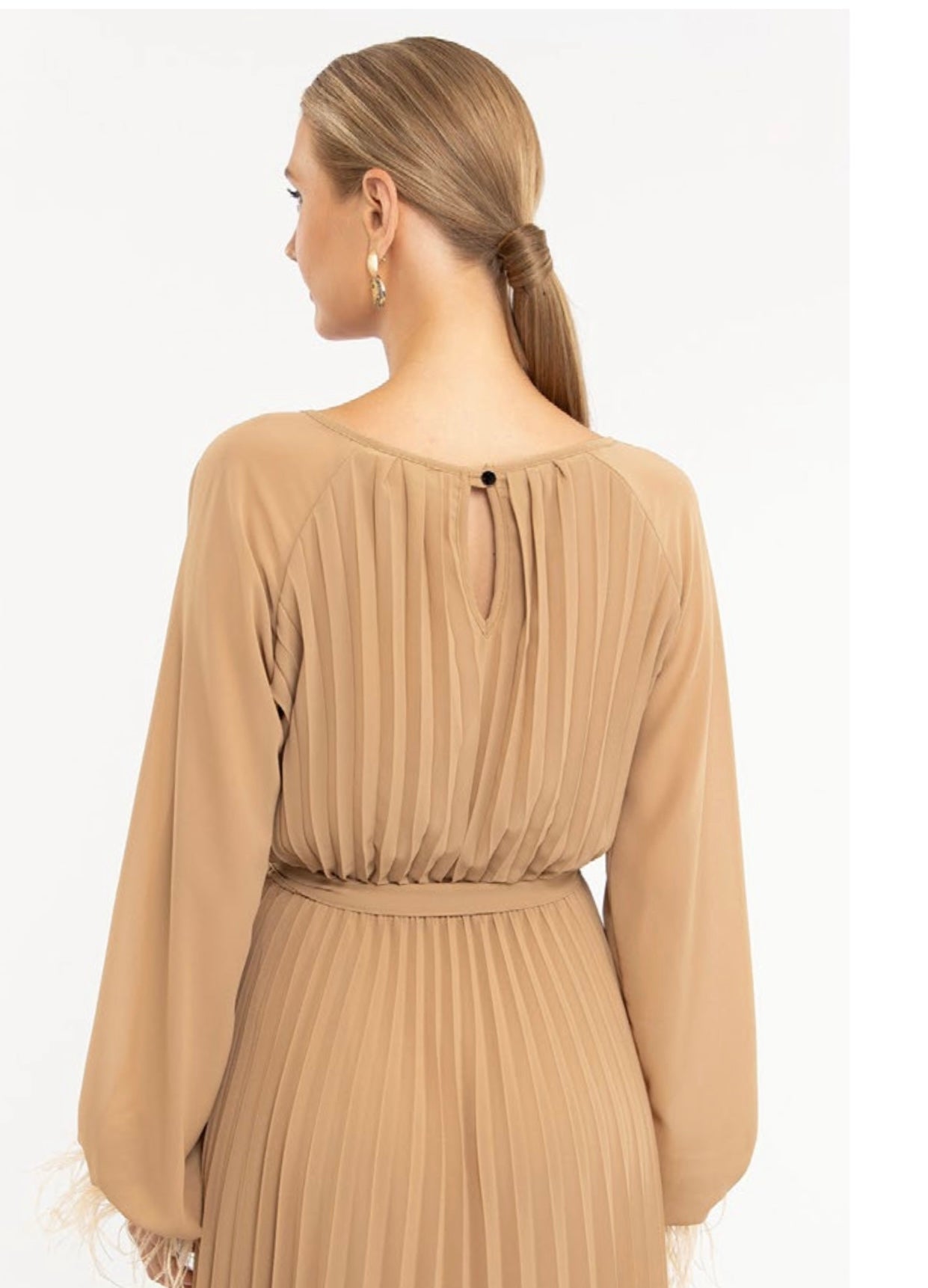 Pleated Long Flowy Dress