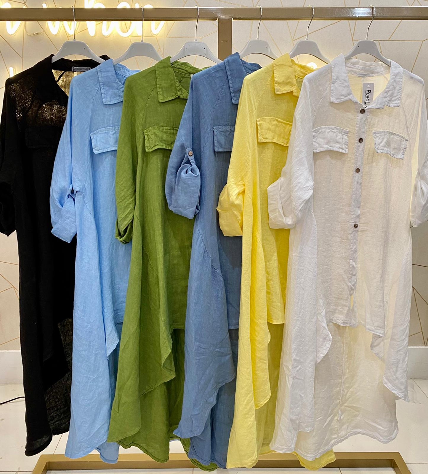 Long Linen Shirt Dress