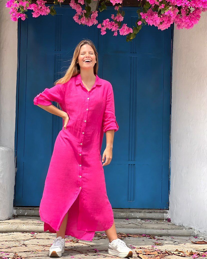 Long Sleeved Linen Dress