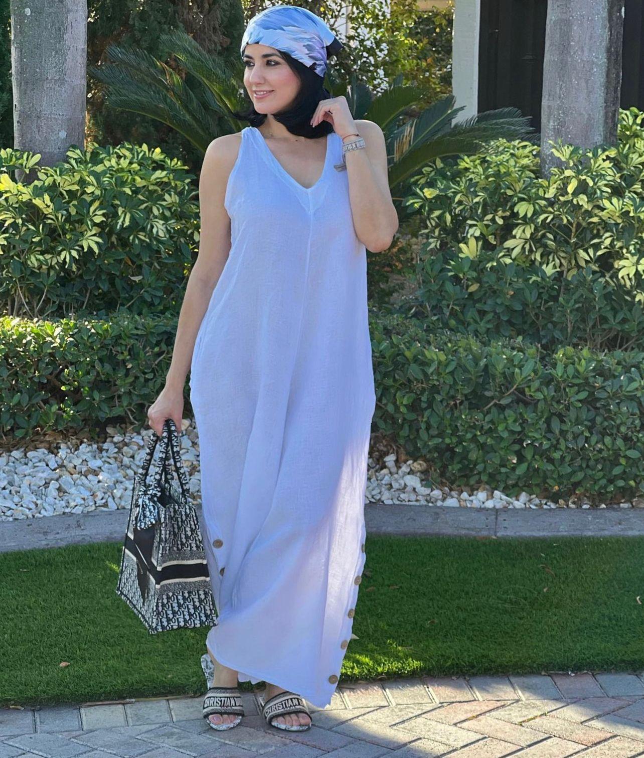 Diana Linen Jumpsuit With Side buttons Sleeveless