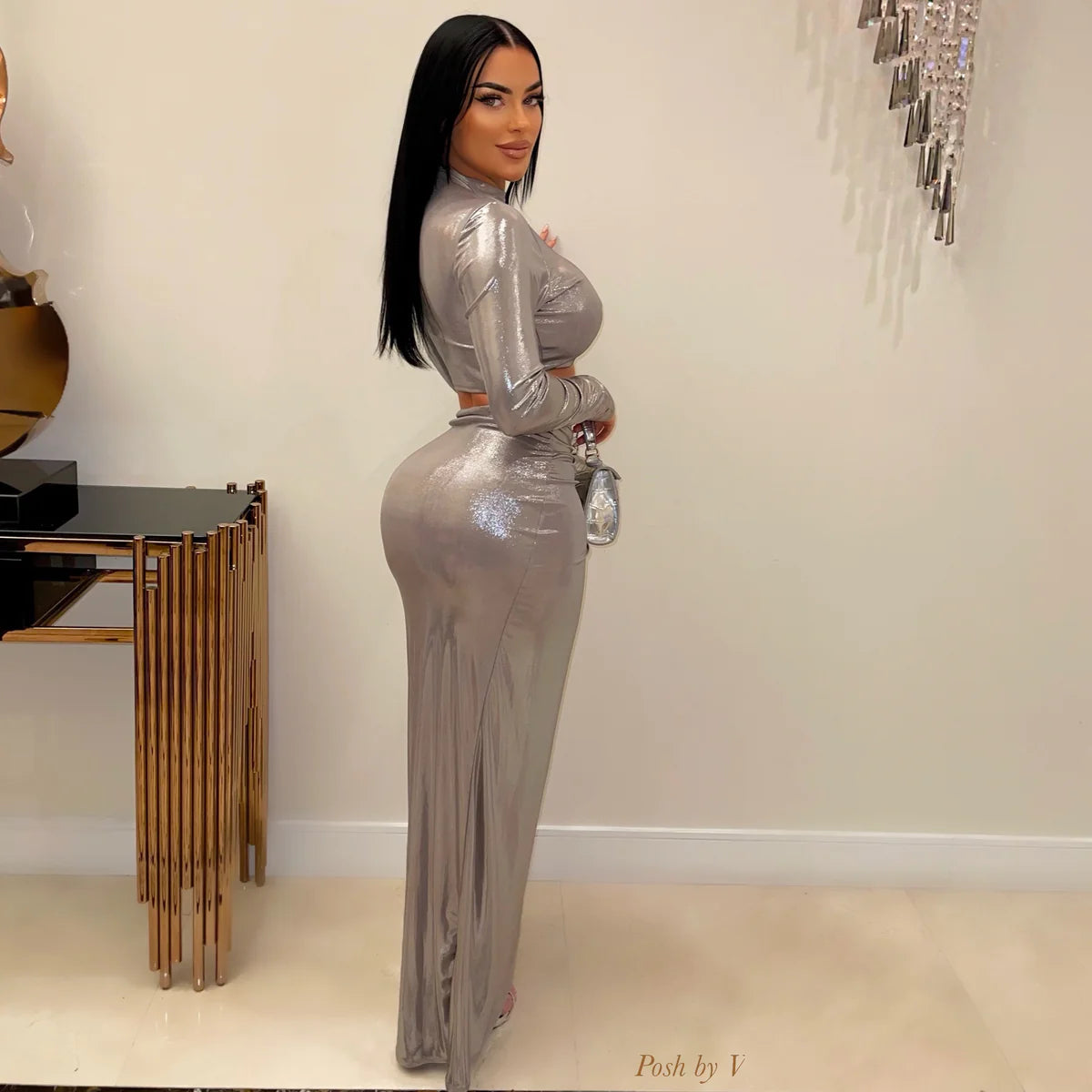 Long Sleeve Top - Maxi Skirt Set